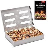 Räucherphorie Räucherbox Edelstahl - Robuste Smoker Box + E-Book mit den leckersten Rezepten - Grill Räucherbox universal als Räucherbox Gasgrill oder Räucherbox Holzkohleg