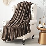 SE SOFTEXLY Kuscheldecke Braun Decke Weich und Warm Flanell Fleecedecke Wohndecke Couchdecke Sofadecke,Extra Flauschig und Plüsch Decke Sofaüberwurf Decke Kuscheldecken 130x150