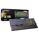 EVGA Z15 RGB Gaming Tastatur, RGB Hintergrundbeleuchtung LED, Hotswappable mechanische Kaihl Speed Bronze Schalter (Clicky)