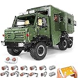 HZYM Technik Wohnwagen Modell Bausteine, 6689 Teile Doppelte Ferngesteuert LKW Modellauto mit 9 Motoren Modellbausatz Konstruktionsspielzeug, Kompatibel mit Lego T