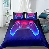 Csuper 3D Digital High-Definition-Druck Gamepad Bettbezug 3-Teiliger Bettwäschebezug Mit Verdecktem Reißverschluss Kissenbezug Geeignet Für Hotel-S