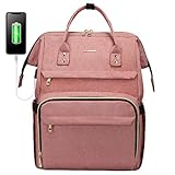 LOVEVOOK Damenrucksack für 17 Zoll Laptop, wasserdichte Schulrucksack Schultasche, Stylischer Rucksäcke mit USB Ladeanschluss für Schule Uni Bisiness Reise R