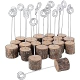 AONER 20 Stück Tischkartenhalter Fotohalter Holz Kartenhalter Hochzeit Platzkartenhalter Memohalter Sitzkartenhalter Tischnummernhalter für Hochzeit (H≈14 cm)