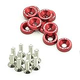 Car Styling Universal Eloxierte Aluminium Unterlegscheiben M6x20 Stahlschraube(Rot)