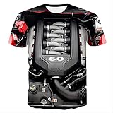 XSHUHANP Herren T-Shirts 3D Druck Kleidung Technik Plattenspieler Dj Musik Hörbücher 3D Druck T Shirts Frauen Männer Mode Sommer Hip Hop T-Stück M