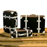 XJJUN Schatzkiste Braun Alte Aufbewahrungsbox Leder Non-Woven-Futter Metallnieten Klein Leicht Zu Tragen Passend for Fotografie Requisiten Schaufenster Europäischer Stil 3 Größ