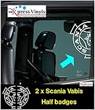myrockshirt 2X SCANIAAufkleber Vabis Logo Seitenscheiben halb LKW Truck Aufkleber,Sticker,Decal,Autoaufkleber,UV&Waschanlagenfest,Profi-Q