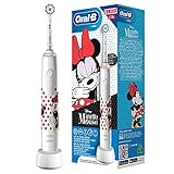 Oral-B Junior Elektrische Zahnbürste/Electric Toothbrush für Kinder ab 6 Jahren, mit 3 Putzmodi und visueller 360° Andruckkontrolle für Zahnpflege, Designed by Braun, Minnie Mouse, weiß