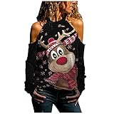 YJUU T-Shirt Damen Oversized Mode Lose Rundhals Kurzarm Sommer Oberteile Vintage Drucken Bluse Streetwear Sport Oberteile Vintage Sweatshirt Teenager Mädchen Tunika Lang Tops damen sweatshirtjack