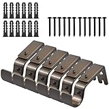 6pcs Gardinenstangen Halterung, , Verstellbarer Metall Wand Gardinenstange Halterung ,Hochleistungs Gardinenhalterung mit Schrauben für die Vorhangfassaden Halterung (Braun)