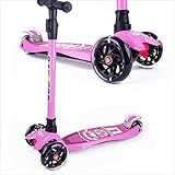 BAYTTER Kinderscooter Dreirad mit verstellbarem Lenker Kinderroller Roller Scooter für Kinder ab 3 4 5 Jahren, bis 75kg belastbar (Rosa)