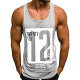 Tank Top Herren Sommer Bodybuilding Sport Fitness Stringer Gym Trägershirts T-shirt Jogging Ärmellos Hoodie Muskelshirt Slim Fit Tanktops Männer Tankshirt Unterhemd Achselshirt L