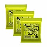 Ernie Ball 2221 X 3 10–46 Regular Slinky Saiten für E-Gitarre Saiten (Pack von 3)