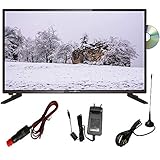 REFLEXION 24 Zoll LED Fernseher Widescreen (60 cm), für Wohnmobile mit DVB-S2/T2/C, DVD-Player, Triple Tuner, 12/24/230 Volt (Full HD, HDMI, USB, EPG, CI+, DVB-T Antenne), Schwarz [Energieklasse F]