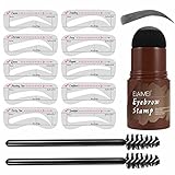 Perfect Brows Stencil & Stamp Kit mit 2 Pinseln One Step Long Lasting Shaping Kit Wasserdichtes Damen Make-up Tool, Brow Tinting Kit mit sanfter permanenter Farbe, Automatisches Make-up Cosmetic T