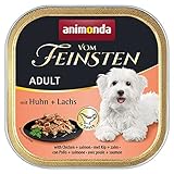 animonda Vom Feinsten Adult Hundefutter, Nassfutter für Erwachsene Hunde, mit Huhn + Lachs in Sauce, 150 g