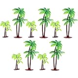 Xinlie Kunststoff Kokosnuss Palme Künstliche Kunststoff Modelle Bäume Miniatur-Kokospalmen Drachenbaum Modell-Palmen Mini Landschaft Grünpflanze für Mini Landschaft Landschaftsgestaltung(10 Stück)