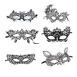 Baanuse VKI® 6Pcs Venezianischen Maskerade-Maske für Halloween Karneval, Schw