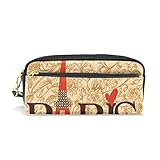 tizorax Paris Schriftzug über Vintage Floral Bleistift Schutzhülle PU Leder Studenten Stationäre Pen Tasche Make-up Kosmetik