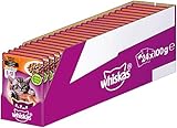 Whiskas Katzenfutter Junior – Geflügel in Sauce – Ausgewogenes Feuchtfutter für heranwachsende Katzen – 24 Beutel à 100g