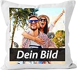 MoonWorks® Fotokissen, Kissen-Bezug mit Foto Bedrucken Lassen, Fotogeschenk weiß 40cm x 40