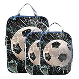 Travel Bag Organizer Fast Soccer Ball Through Broken Glass Luggage Bags For Travel Expandable Suitcase Organizer Bags Set For Carryon Luggage, Travel (set Of 3)