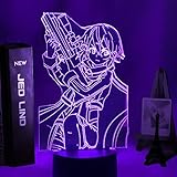 3D LED LED Anime Sword Art Online Sinon Figur für Schlafzimmer Dekor Nachtlicht Geburtstagsgeschenk Zimmer LED Nachtlampe Manga Sao 7 Farben berü