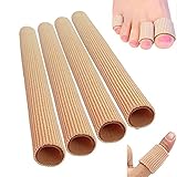4 Stück 15cm Zuschneidbar Zehen Schlauchbandagen | Silikon Zehenschutz/Finger Separator Protektoren Bandage zum Zuschneiden, Schmerzlinderung von Blasenbildung Hühneraugen &