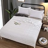 Erwachsene Kinder Gewichtsdecke,Premium Baumwolle Gewicht Decken mit Glasperlen,Beruhigend Beschwerte Decke Stressabbau Schwere Decke Dick Warm Therapiedecke für Besseren Schlaf-Weiß 60'x80'i 25 lb