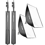 Walimex Pro Daylight 250 Studio-Dauerlicht (Softbox, Lampenstativ, 2er Set)