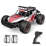 DEERC DE43 Ferngesteuertes Auto für Kinder, 1:14 RC Car mit 2 Batterien 90 Min. Lange Laufzeit, 25km/h High Speed 2WD Rennwagen Crawler Spielzeugauto mit LED Scheinwerfer Geschenk für Jungen M