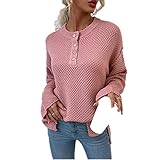 ZYYM Damen Pullover Lässiges Pulli Sweater Lange Ärmel Strickpullover Rundhals Langarm Jumper Tops Damen Winter Elegant Grobstrickpullover Langarm Lose Pulli Oberteile Mode Pullover Strickp