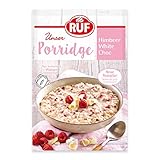 RUF Porridge Himbeer White Choc mit Vollkorn-Haferflocken, Himbeer-Stückchen und weißer Raspel-Schokolade, 1 x 65 g