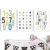 Cartoon Nummer 26 Buchstaben Wandkunst Leinwand Malerei Nordic Poster Und Drucke Wandbilder Für Kinderzimmer Babyzimmer Wohnkultur-40x60cmx3-Kein R