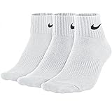 Nike Lightweight Quarter Training Sock 3er Pack Socken Sportsocken weiß/grau/schwarz, Farbe:weiß, Größe:L