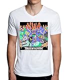 NWA Straight Outta Compton Cartoon Design Men's V-Neck T-Shirt Larg