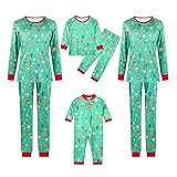 Familien-Schlafanzüge, Weihnachts-/Urlaubs-Nachtwäsche-Set mit langen Ärmeln, Pyjama-Set mit Elch-Pyjama (i-grün, Herren, L)