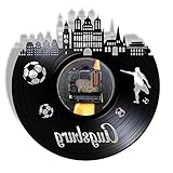 Bunte led vinyl wanduhr motorrad Deutsche Stadt Augsburg Retro Vinyl Wanduhr modernes Design schöne Landschaft 3D-Dekoration Ich liebe Fußballuhr Nachtlicht Tischlampe Heimdek