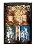 Geschenk-Set Dolomitenmann Gin und Zirben-Wodka und Glas/Echtes aus den Bergen/Beste Qualität aus Österreich/Für alle Berg-Freunde/Alpines Geschenk/Bergliebhab