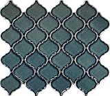 Retro Vintage Mosaik Fliese Keramik Florentiner blau gesprenkelt glänzend MOS13-0408