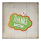 Aihesui CDYSKJCO Holzschild Wandschild Heimdekoration Vintage Stil Danke Mama Soccer Mom Distressed Schild Lustiges Zitat Holzschild Wandschild für Bauernhaus Zimmer Haus Geschenkidee für F