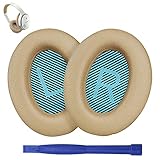QC25 Ohrpolster,Ersatz Ohrpolster für Quietcomfort 35/ QC35 II/ QC25/ QC2/ QC15/ SoundLink/SoundTrue AE2 Kopfhörer,Weiches Leder,Luxuriöser Memory Schaum,QC25 Earpads (Beige)