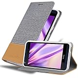 Cadorabo Hülle für HTC Desire 626G in HELL GRAU BRAUN - Handyhülle mit Magnetverschluss, Standfunktion und Kartenfach - Case Cover Schutzhülle Etui Tasche Book Klapp Sty