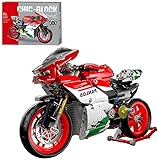 Motorrad-Bausteine Modell Super-Motorrad,Rennmotorrad Bausatz Bauspielzeug 803 Klemmblöcke Kompatibel mit Allen Blöck