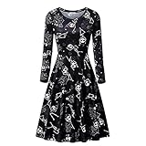 Damen Kleid Halloween Kostüm Elegant Vintage Ballkleid Retro Prinzessin Party Abendkleider Mädchen Geschenk Gothic Swing Cocktailkleid Karneval Cosplay Partykleid Frauen Rockabilly A-L