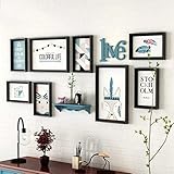 J-Love Bilderrahmen-Set, Fotogalerie-Rahmen-Set der Wand mit verwendbarem Kunstwerk und Familie, 8er-Set, Heimtex