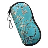 Fintie Brillenetui - [Ultraleicht] Neopren Reißverschluss Sonnenbrille Tasche Kratzfest staubsichere Brillenbox mit Gürtelclip für Schlüssel, Bleistifte, Karten - Mandelblü