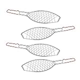 ToCi 4X Fischgriller (Silber) mit Gummigriff | Große Fischbräter aus Metall (58 x 13 cm)