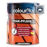 colourPlus® Teak Öl (1 Liter, farblos) natürliches Holzöl aussen - Holz Öl imprägniert und schützt - Holzöl innen beugt Rissbildung vor - Holzschutzöl außen - Hartholzöl - Made in Germany