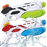 BLAZOR Wasserpistole, 2 Pack Wasserpistolen mit Großer Reichweite, Wasserspritzpistole für Kinder und Erwachsene, Water Gun Blaster Spielzeug für Sommerpartys im Freien, Strand, G